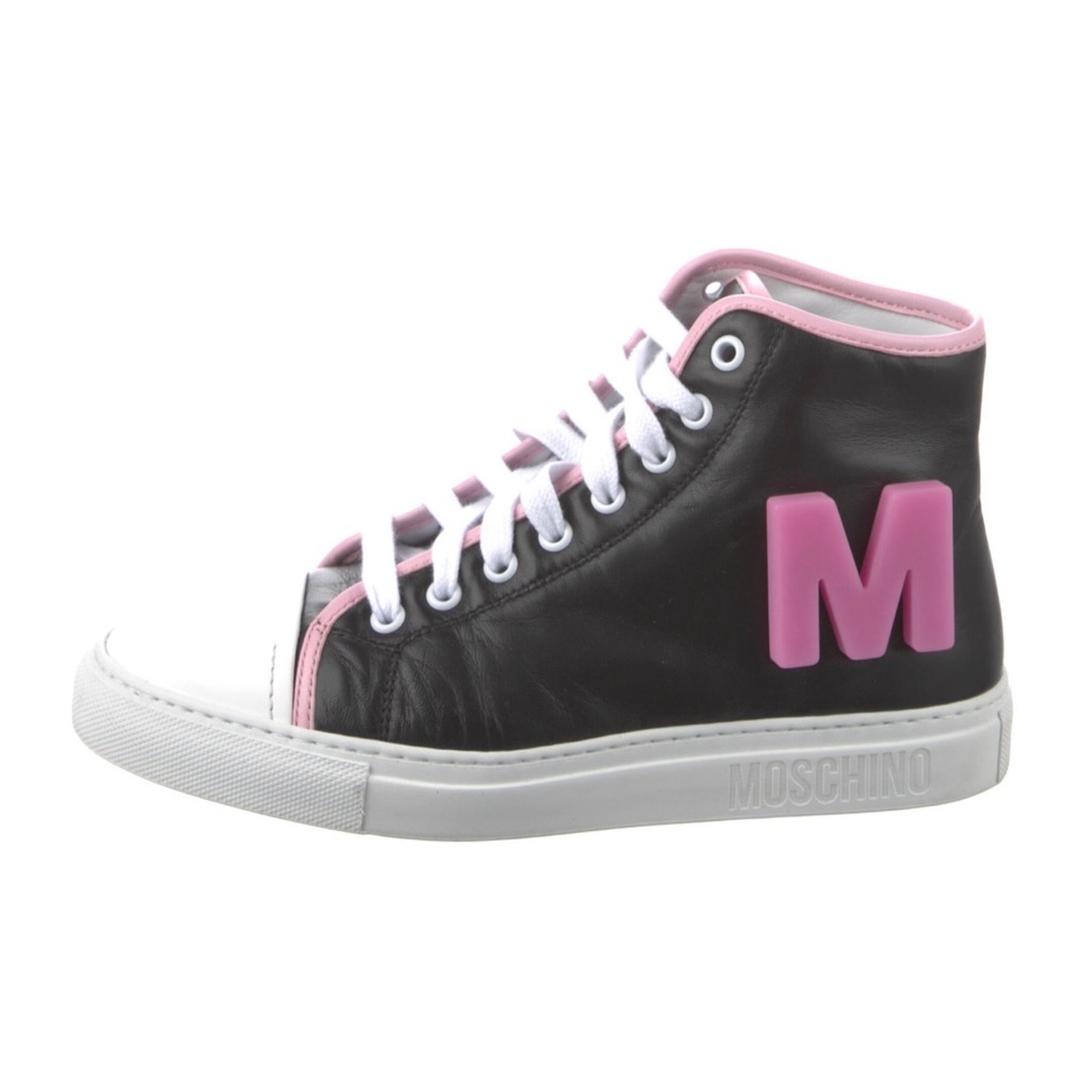 Moschino couture Leather High Top Sneakers